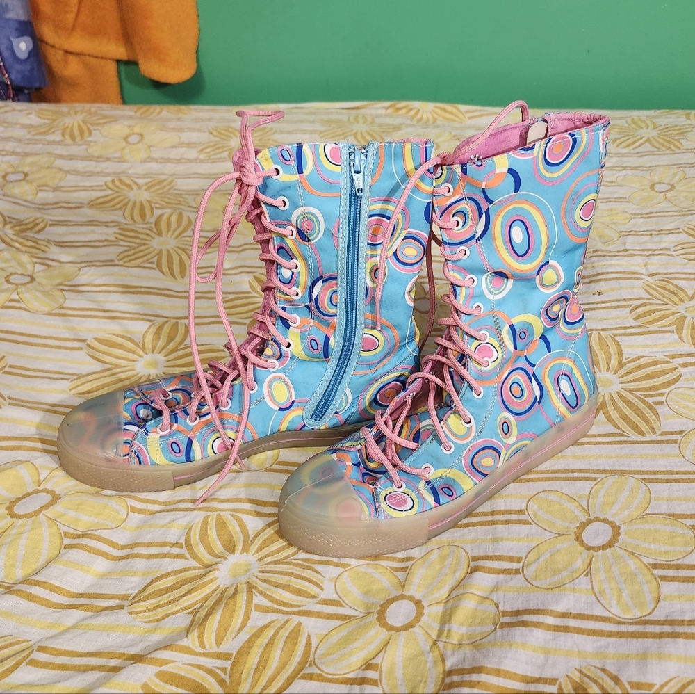 Wanted Colorful Lace Up Boots
